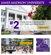 The new JMU home page