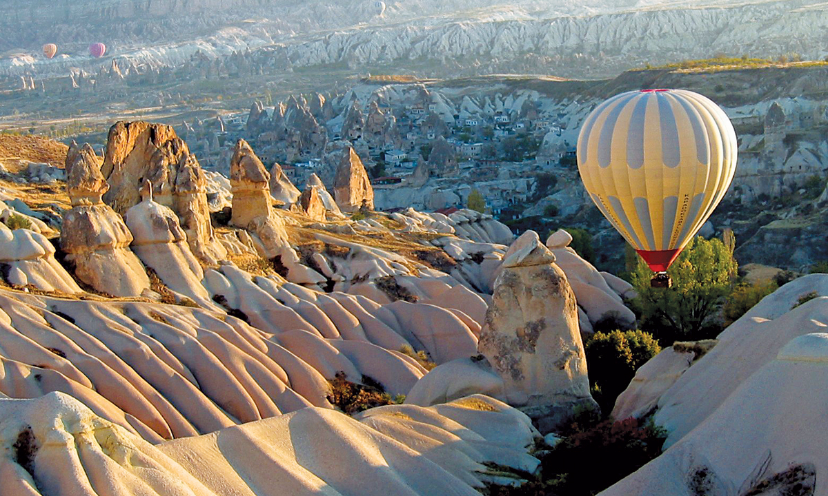 A hot air balloon over Cappadocia