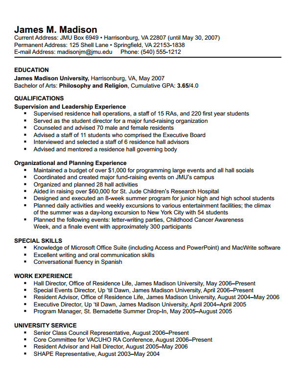 Sample Resume Objective For Ojt Tourism Students  Sample Resume for