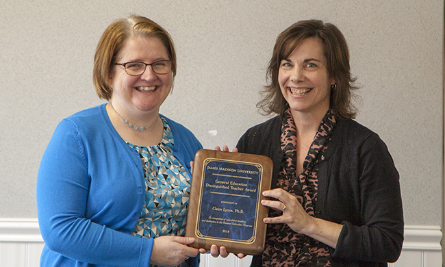 PHOTO: CLair Lyons receiving award