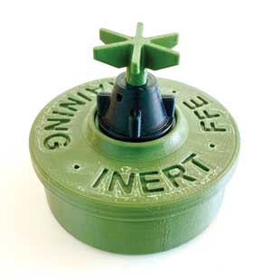 A 3D printed replica PMA-2 anti-personnel mine
