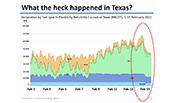 Graph depicting reliability by fuel type in regard to Texas crisis - 2021