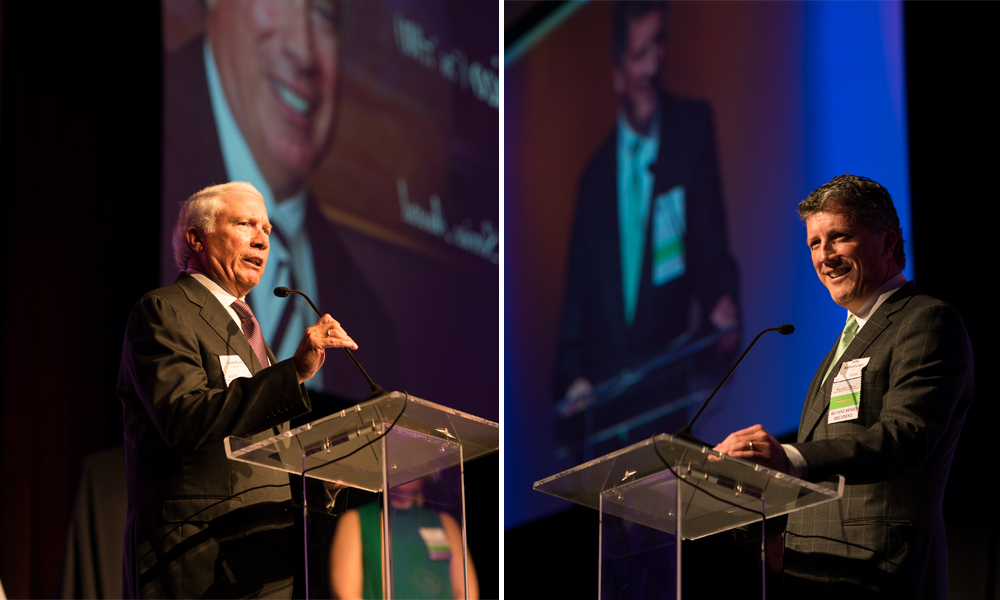 Joseph Damico and John Rothenberger being honored at the 2017 Alumni Banquet