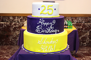 Birthday cake for the Zane Showker Hall 25th birthday celebration