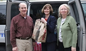 Bob Jerome, Mary Gowan and Marion White at the Spring Food Drive 2015