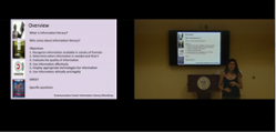 Recording image of camera image of someone speaking side by side an image of powerpoint slide from computer feed