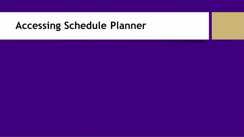 Accessing Schedule Planner