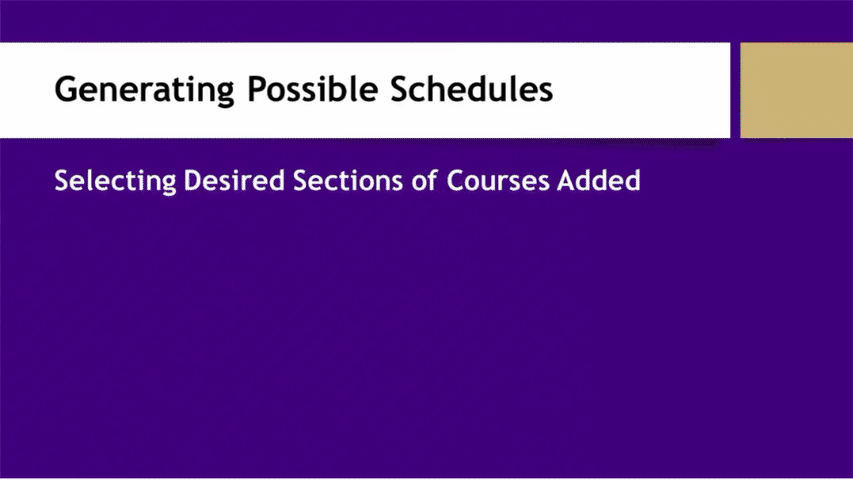 Selecting Desired Course Sections