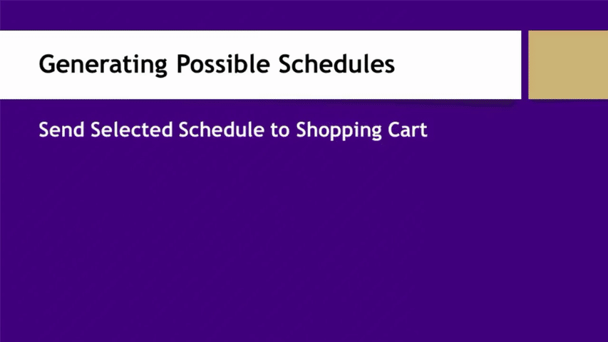 Sending Schedule to Shopping Cart