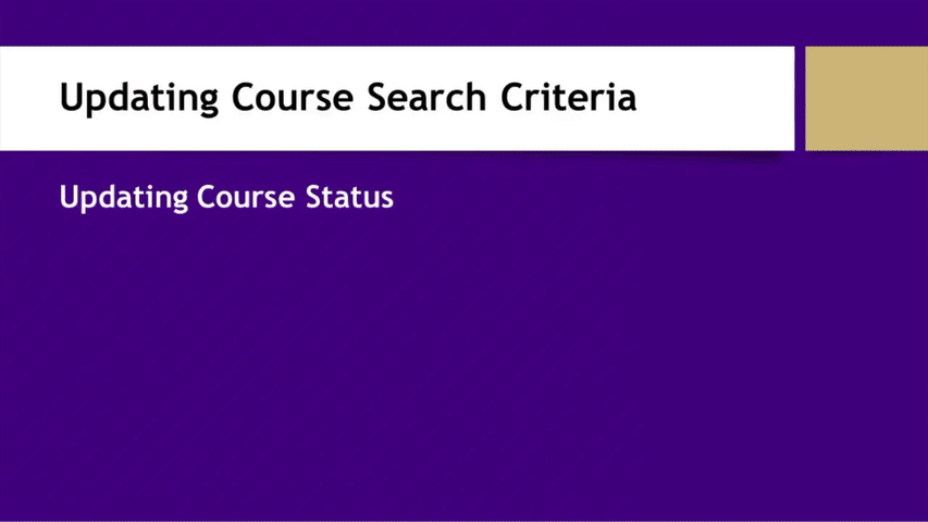 Updating Course Status