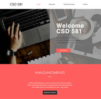Image of resource site for CSD 581 created by Media Fellow, Katie McVicar