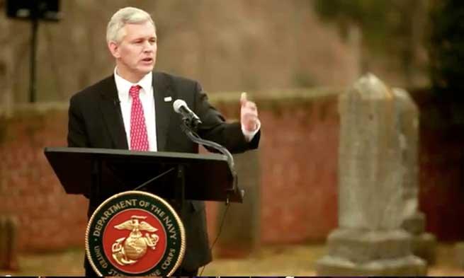Jon Alger's gives his remarks at Montpelier
