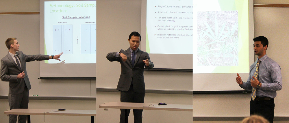 Students present about industrial hemp research