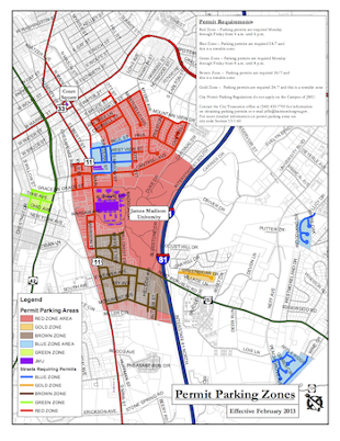Harrisonburg City Parking Permit Map