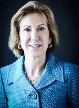 Portrait of Carly Fiorina with blue jacket