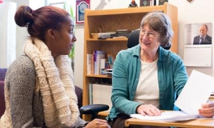 Joann Grayson and tutoring student