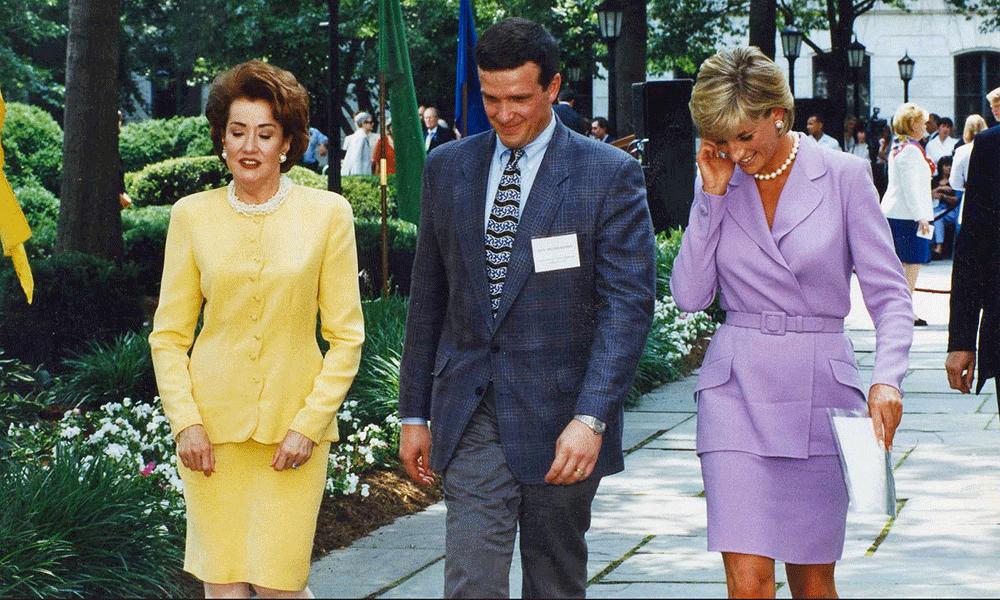 Photo of Ken Rutherford with Sen. Elizabeth Dole and Princess Diana