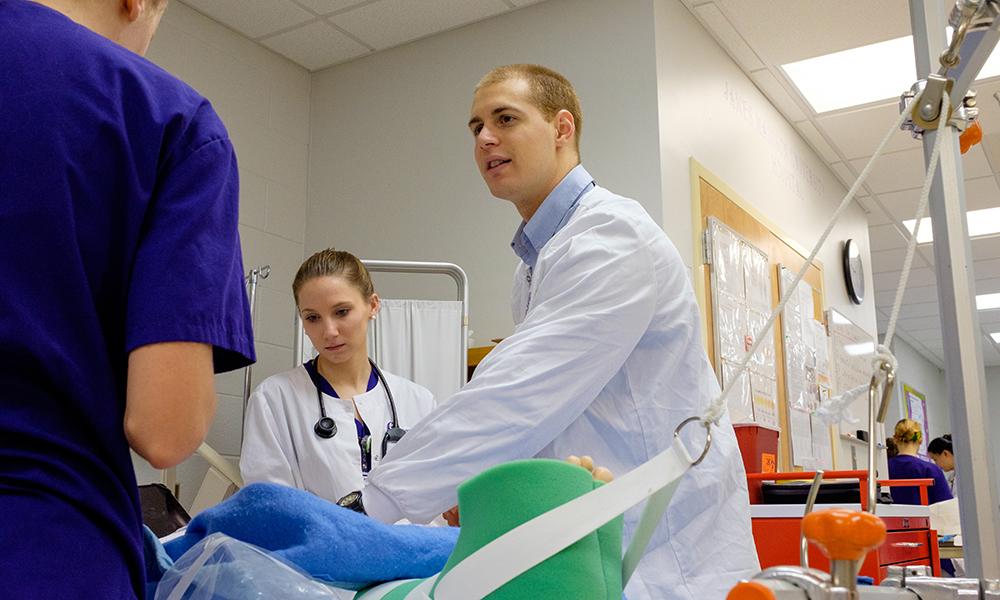 Image of Michael Johnson and other JMU nursing students