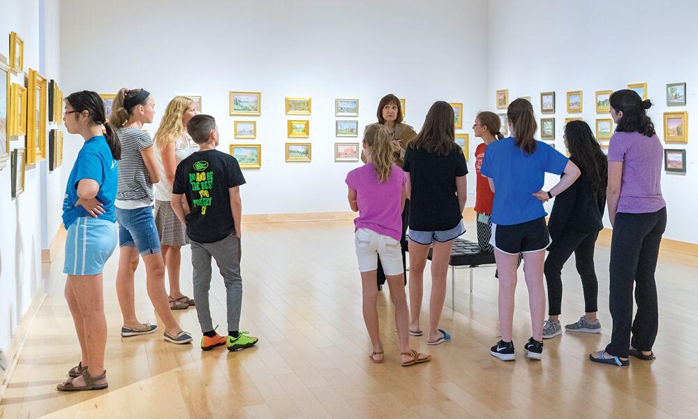 Summer Art Program students participate in a looking-versus-seeing exercise. 
