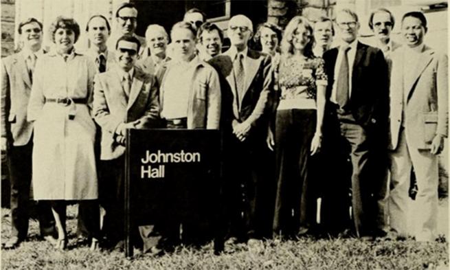 Eileen Nelson with faculty at Johnston Hall