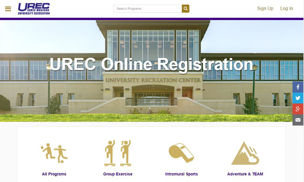UREC Registration Home Page