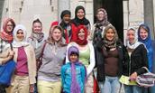 Group from JMU poses at museum focused on Arabic culture