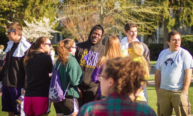 JMU students prepare for a day of service during the Big Event 2013