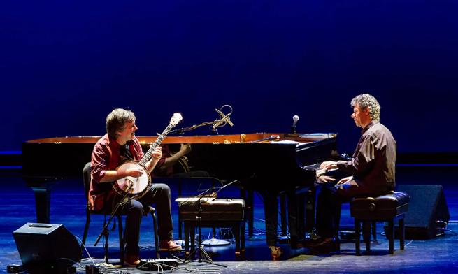 Photo of Chick Corea and Bela Fleck courtesy of the Real Chicago dot com