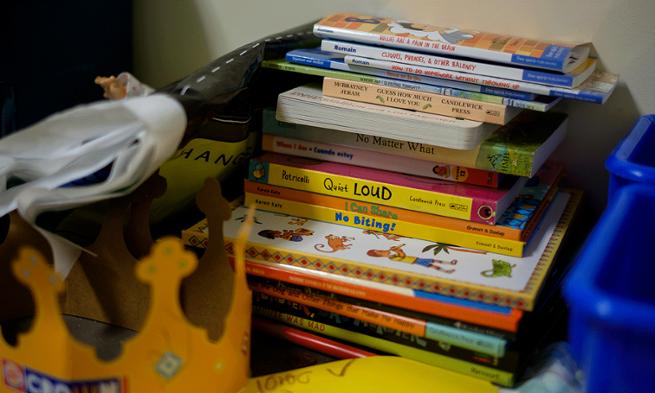 Photo of some of the book resources at Healthy Families