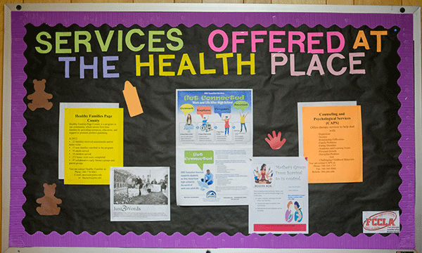 Photo of Health Place bulletin board