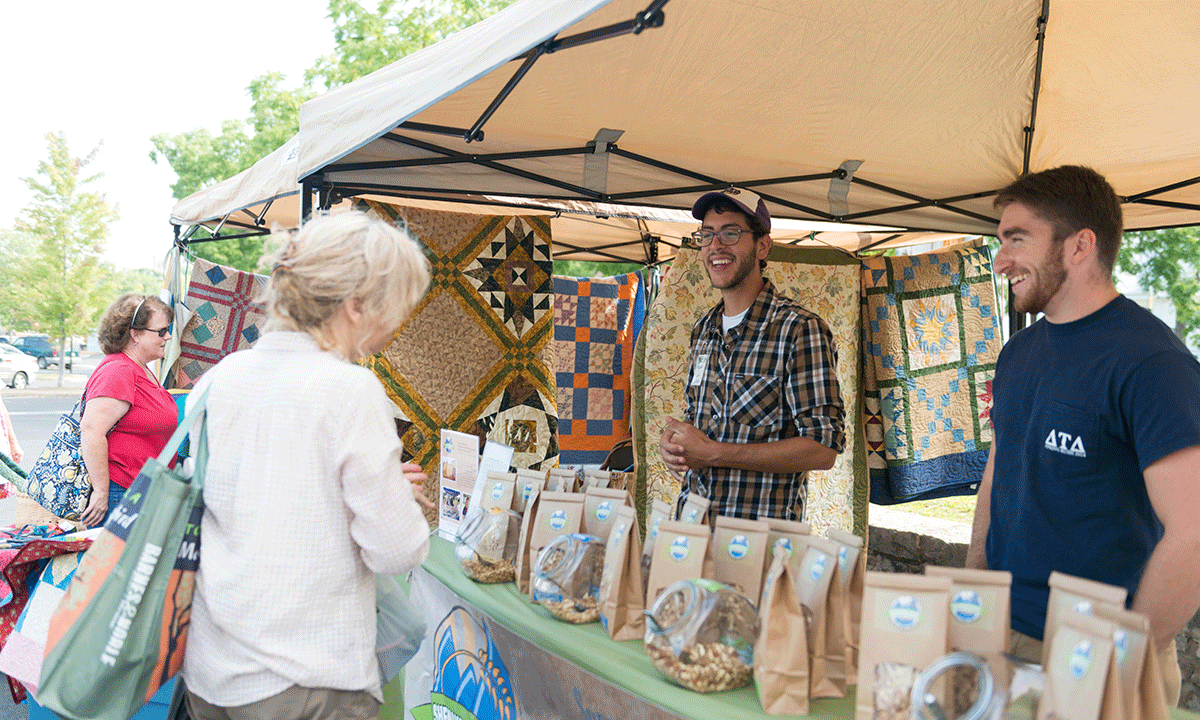 Ryan Gormley and Scott Goldschmidt promote their product, Shenandoah Crunch