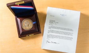 A letter of thanks from President Clinton to Dr. Tim Walton and Walton's Killian Award