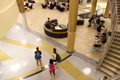 Students working and meeting in the Student Success Center