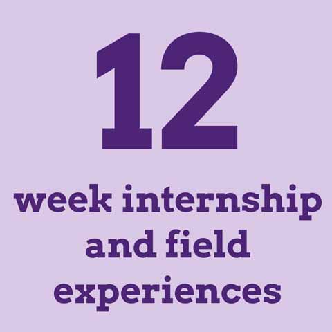 12-week internship and field experiences