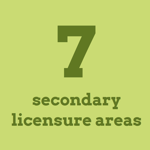 7 secondary licensure areas