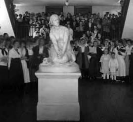 Joan of Arc statue in Harrison Hall