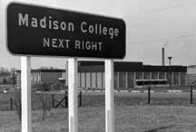 Madison College exit sign on Interstate 81