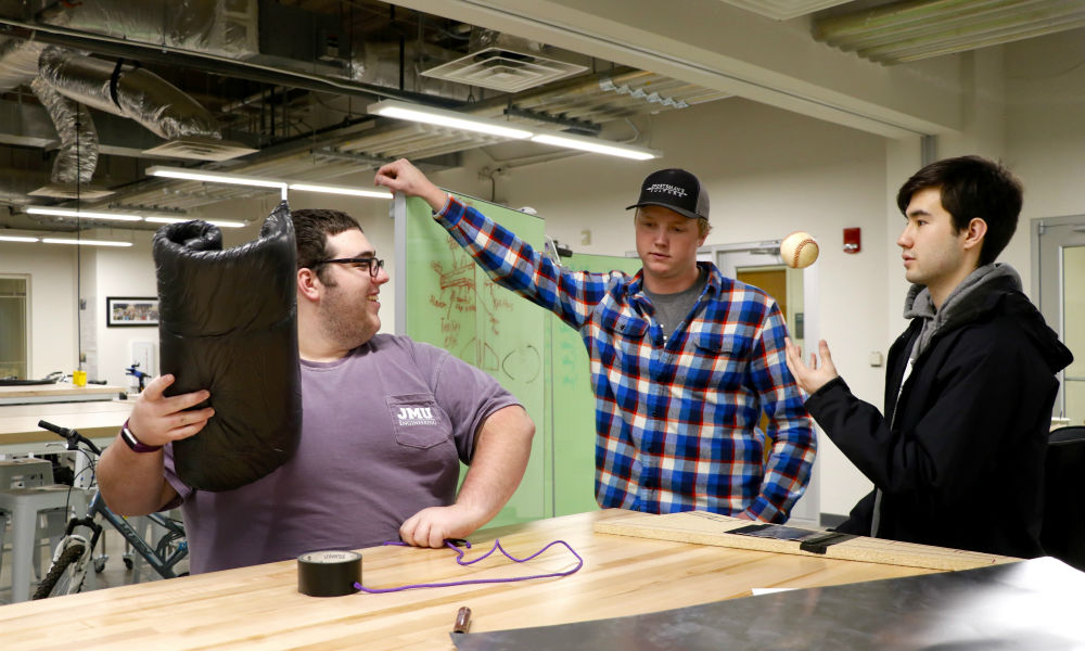 JMU engineering students collaborating at Dukes Invent Challenge 2019