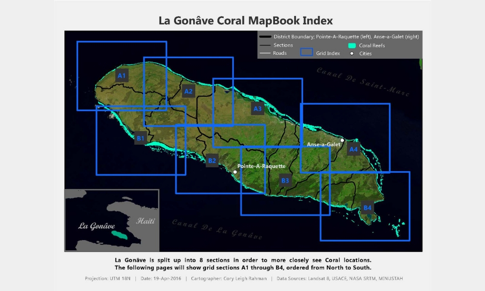 La Gonave coral map