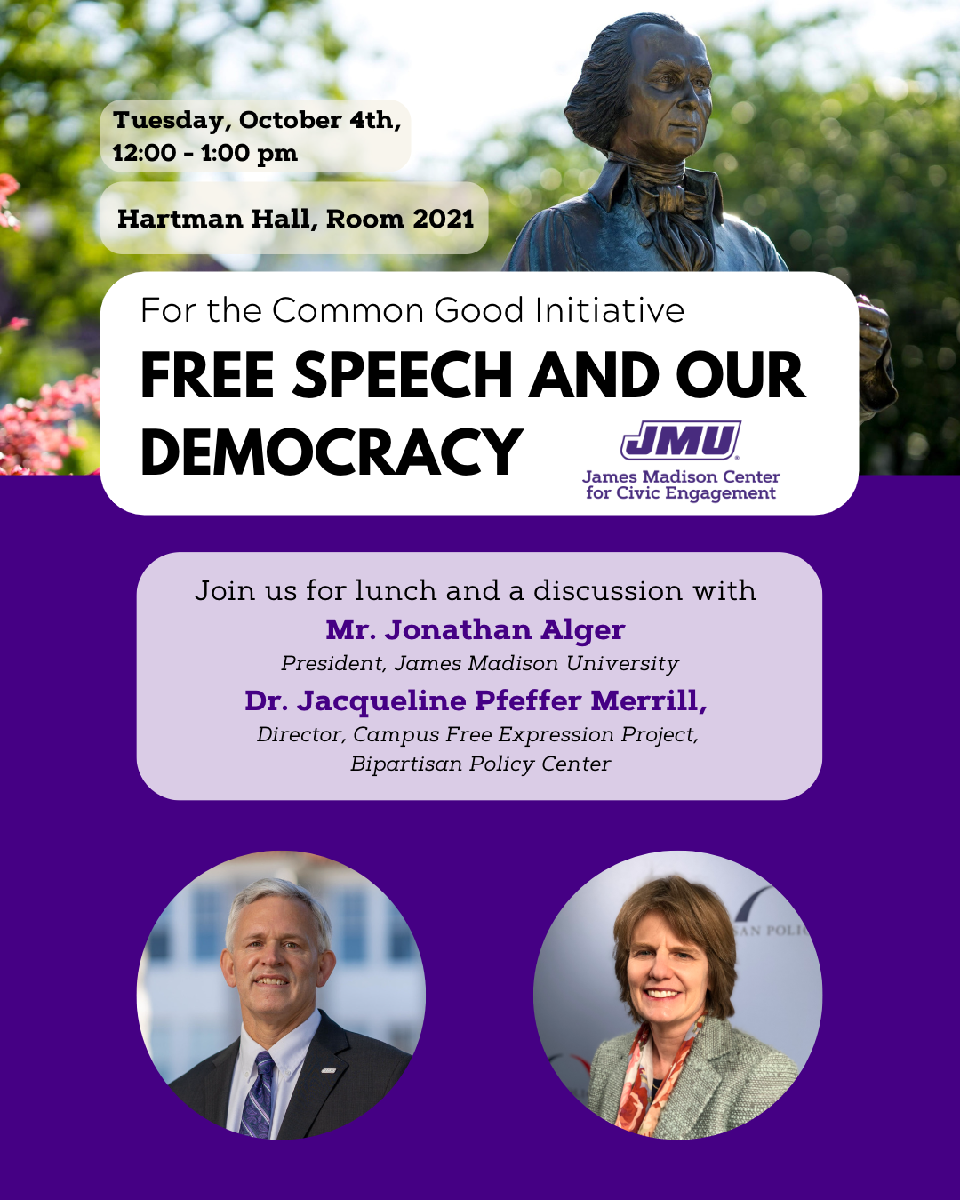 Poster for the Free Speech and Our Democracy Event