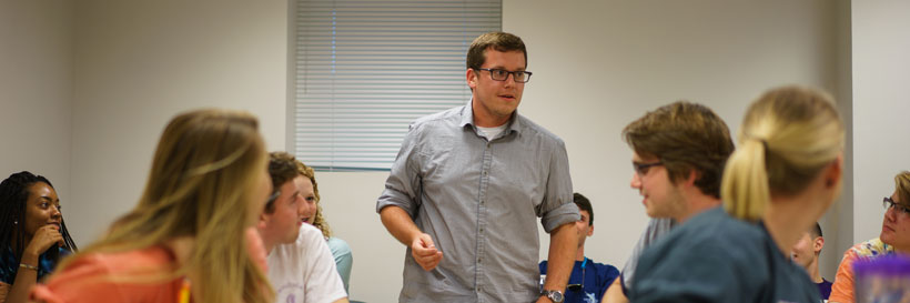 A Communications and Advocacy student teaches a class