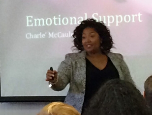 MA student Charle McCauley's emotional support workshop