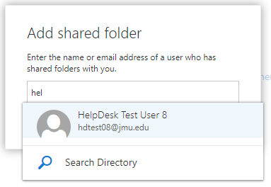 Accessing Shared Mailboxes and Resources Screenshot