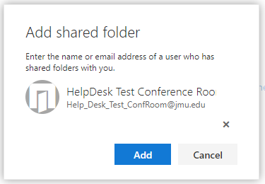 Accessing Shared Mailboxes and Resources Screenshot