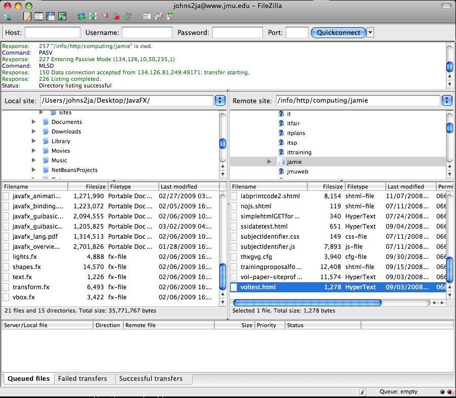 Selecting a Remote File on Macintosh