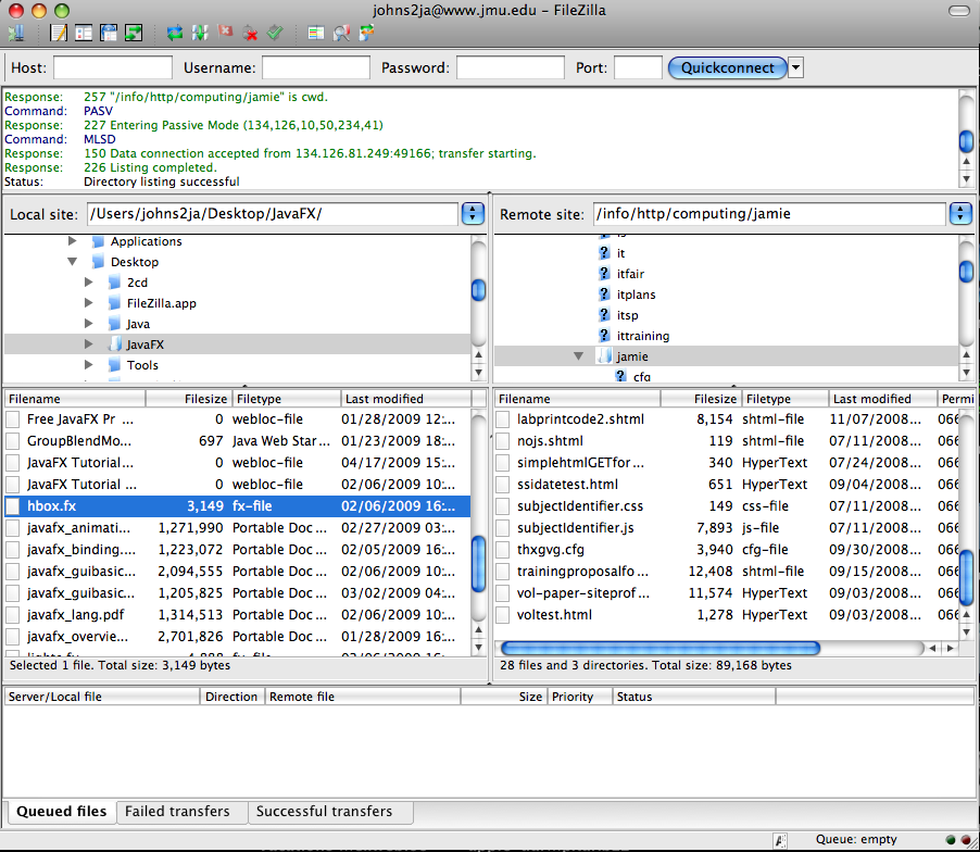 Selecting a Local File on Macintosh