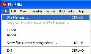 accessing Site Manager in Windows
