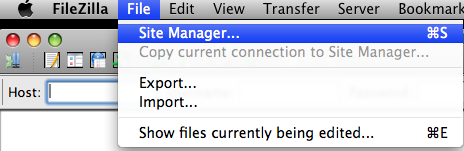 accessing Site Manager on Macintosh