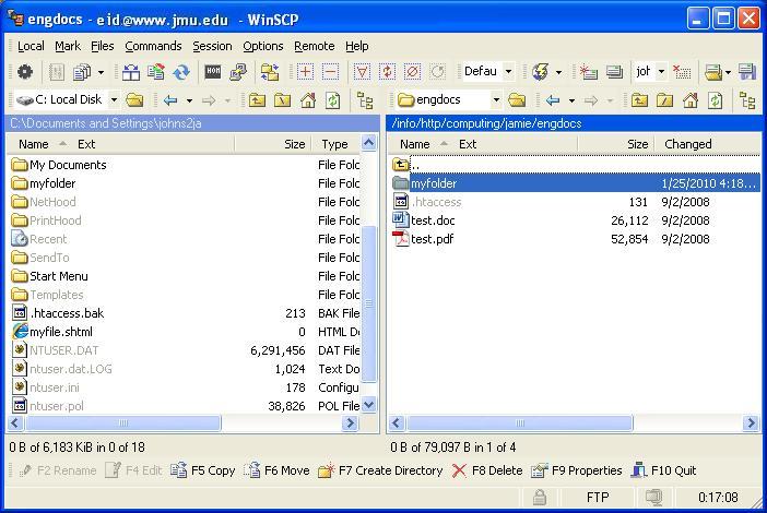 WinSCP directories