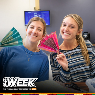 2 students working on crafts during 2025 iweek